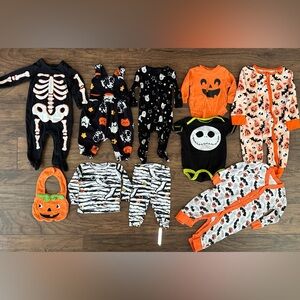 Halloween Spooky Festive Themed Baby Clothing Bundle Skeleton Pumpkins